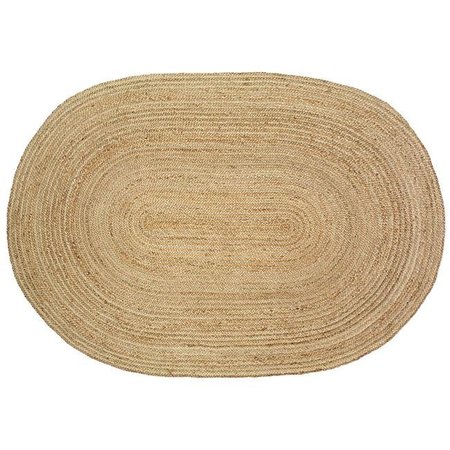 LR RESOURCES LR Resources NATUR12036NGY79OV 7 ft. 9 in. Natural Jute Oval Area Rug; Natural & Gray NATUR12036NGY79OV